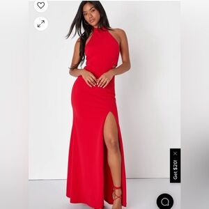 Lulus red halter dress!
